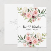 Floral Moderne Carte de remerciements de mariage é (Devant / Derrière)