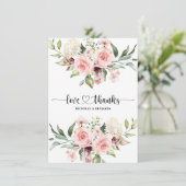 Floral Moderne Carte de remerciements de mariage é (Debout devant)