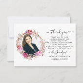 Floral Moderne Chic Carte de remerciements funérai (Devant)