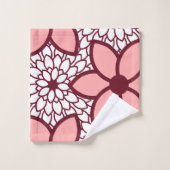 Floral moderne de Bourgogne et rose (Gant de toilette)