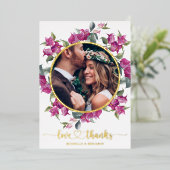 Floral Moderne élégant mariage Merci Carte photo (Debout devant)