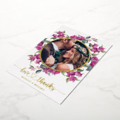 Floral Moderne élégant mariage Merci Carte photo (Rotation)