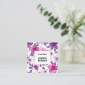 Floral moderne Fuchsia Carte de visite rose (Debout devant)