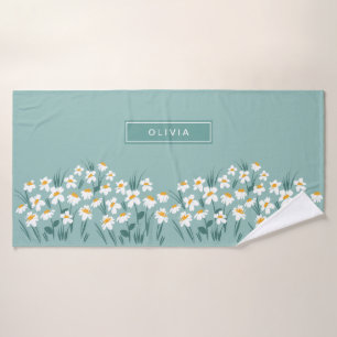 Floral moderne marguerite bleu girly élégant él