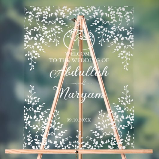 Floral moderne musulman Mariage islamique Bienvenu