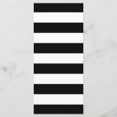 Floral moderne noir blanc rayé | Menu Mariage (Dos)