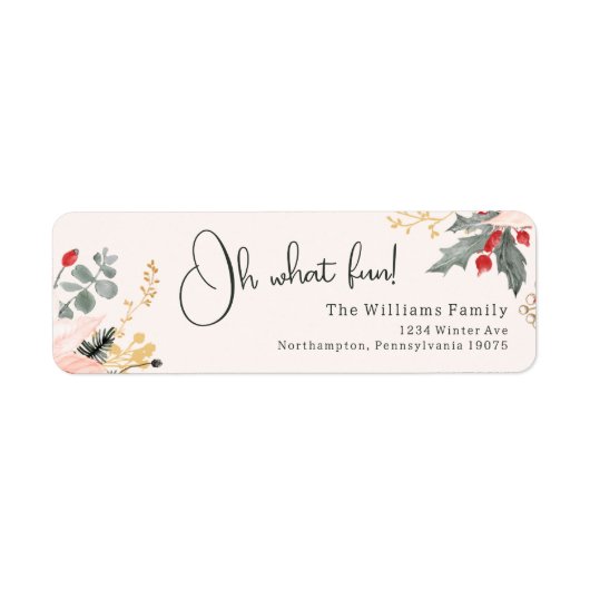 Floral Moderne Oh Quel Amusement ! Étiquette de re (Devant)