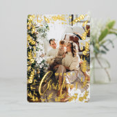 Floral Moderne Photo or Noël Foil Vacances (Debout devant)