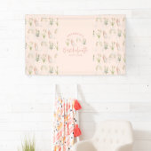 Floral moderne roze girale bachelorette spandoek (Insitu)