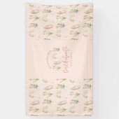 Floral moderne roze girale bachelorette spandoek (Verticaal)