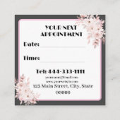 Floral, Moderne, salon de beauté Carte de rendez-v (Dos)