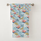 Floral moderne sur bleu (En situation)