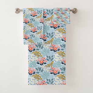 Floral moderne sur bleu