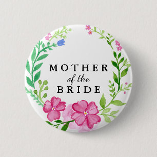 Floral Moeder van het bruidshuwelijk Ronde Button 5,7 Cm