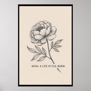 Floral Moederdag Art - 'Life in Bloom' Decor Poster