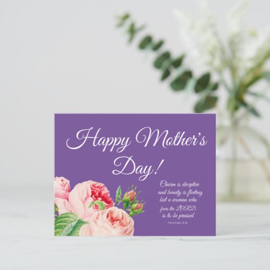 Floral Moederdag Briefkaart (Staand voorkant)