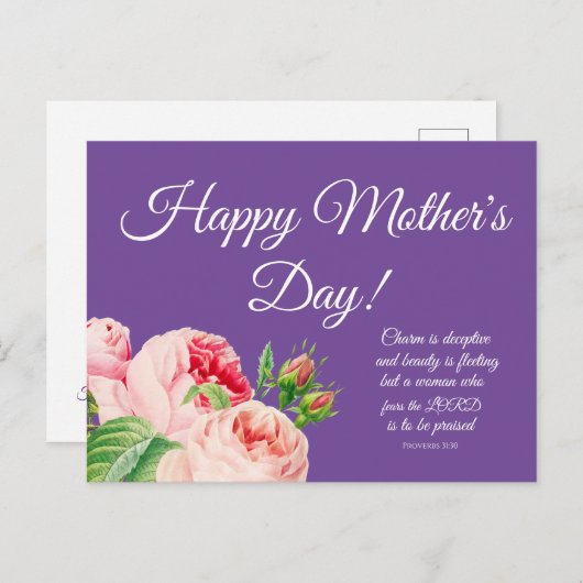 Floral Moederdag Briefkaart (Voorkant / Achterkant)