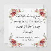 Floral Moederdag Brunch Uitnodiging (Voorkant)