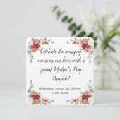 Floral Moederdag Brunch Uitnodiging (Staand voorkant)