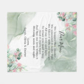 Floral Moederdag mam Grandma Message Fleece Deken (Voorkant (Horizontaal))