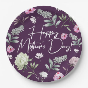 Floral Moederdag Papieren Bordje