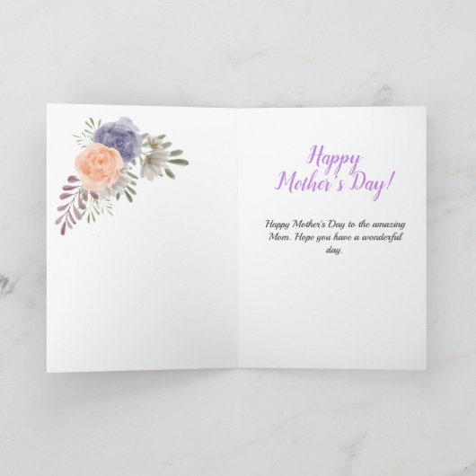 Floral Moederdag Peony Feestdagen Kaart (Binnen)