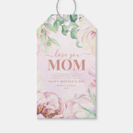 Floral Moederdag Persoonlijke wijn Cadeaulabel