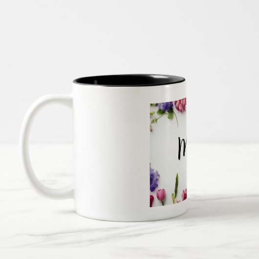 Floral Moederdag Tweekleurige Koffiemok (Links)