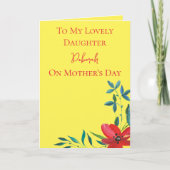 Floral Moederdag voor Dochter Kaart (Voorkant)