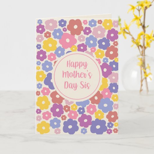 Floral Moederdag voor zuster Kaart (Gele Bloem)