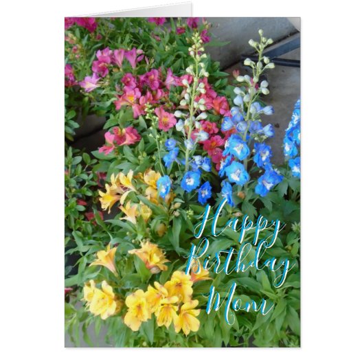  Floral "Mom Birthday" Customizable Card (Devant)
