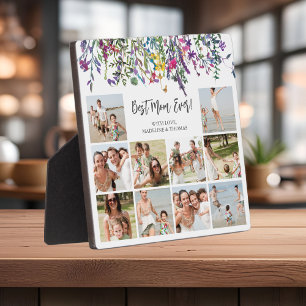Floral Mom Photo Collage Plaque
