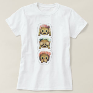 Floral Monkey Emojis T-shirt
