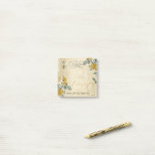 Floral monogram 3x3 Roos Post-it® Notes (Op bureau)