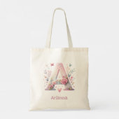 Floral Monogram A Canvas tas (Achterkant)