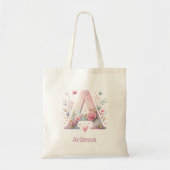 Floral Monogram A Canvas tas (Voorkant)