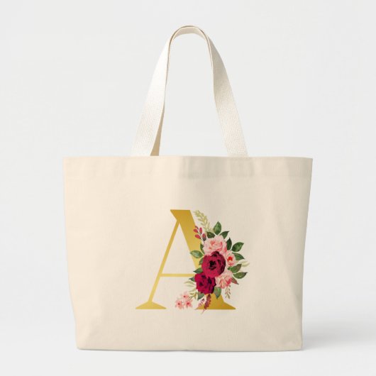 Floral Monogram A Canvas tas (Voorkant)