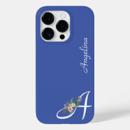 Floral Monogram A Pensioen Case-Mate iPhone 14 Pro Hoesje