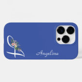 Floral Monogram A Pensioen Case-Mate iPhone Case (Achterkant (horizontaal))