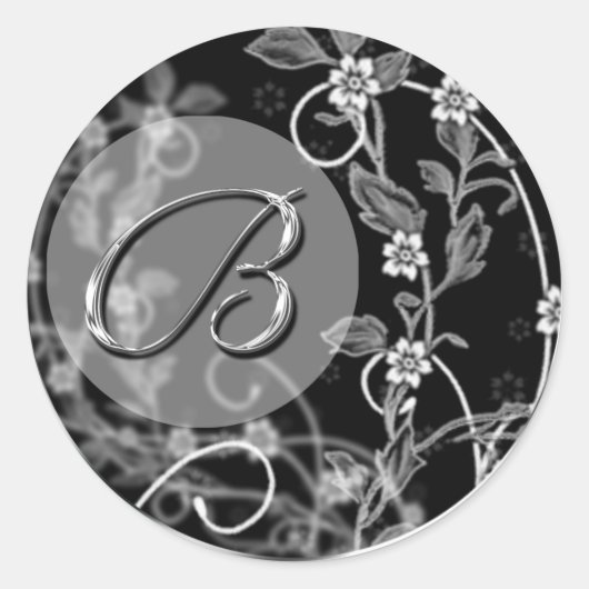 Floral Monogram B Wedding Envelope Seal Sticker (Voorkant)