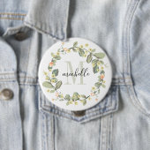 Floral Monogram Baby Peach Blossom Ronde Button 4,0 Cm (In situ)