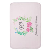 Floral Monogram Badmat (Voorkant Verticaal)