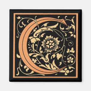 Floral Monogram "C" - Magnet Magneet
