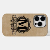 Floral Monogram Case-Mate iPhone Case (Achterkant (horizontaal))