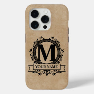 Floral Monogram iPhone 15 Pro Case