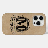 Floral Monogram Case-Mate iPhone Case (Achterkant (horizontaal))