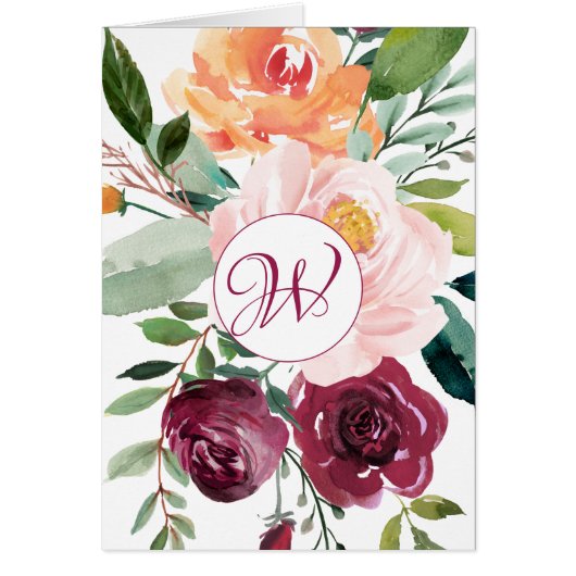 Floral Monogram Design Gepersonaliseerd (Voorkant)