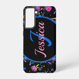 Floral Monogram Elegant Samsung Galaxy Hoesje