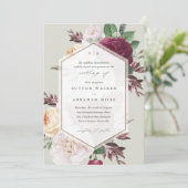 Floral Monogram Fall Wedding Kaart (Staand voorkant)