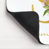 Floral Monogram Faux Gold Name Initiaal personalis Muismat (Hoek)